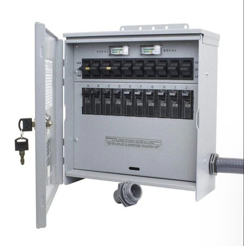 transfer switch integrated into an electrical panel
